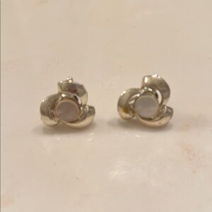 Elegant Silver Floral Earrings